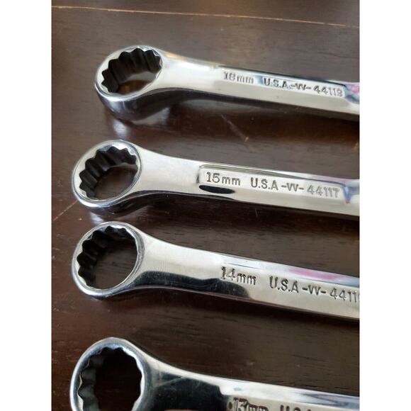 Craftsman Stubby Combination Wrenches Polished VV SERIES 18MM 15MM 14MM 13MM - Picture 8 of 9